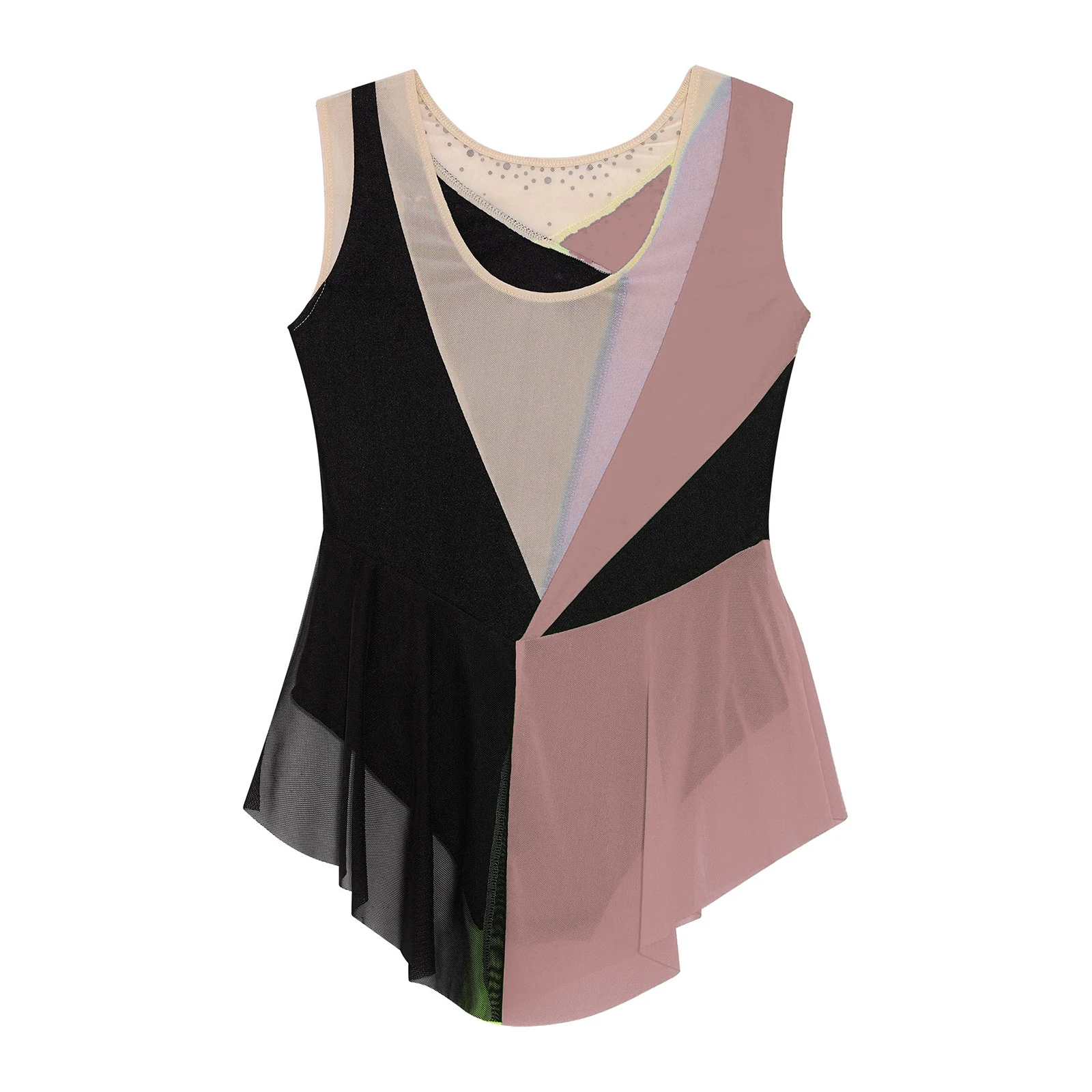 Rhythmic Gymnastics Leotatd Childs Spaghetti Straps Ruched Figure Skating Jumpsuits Kids Girls Sleeveless Ballet Dance Costume