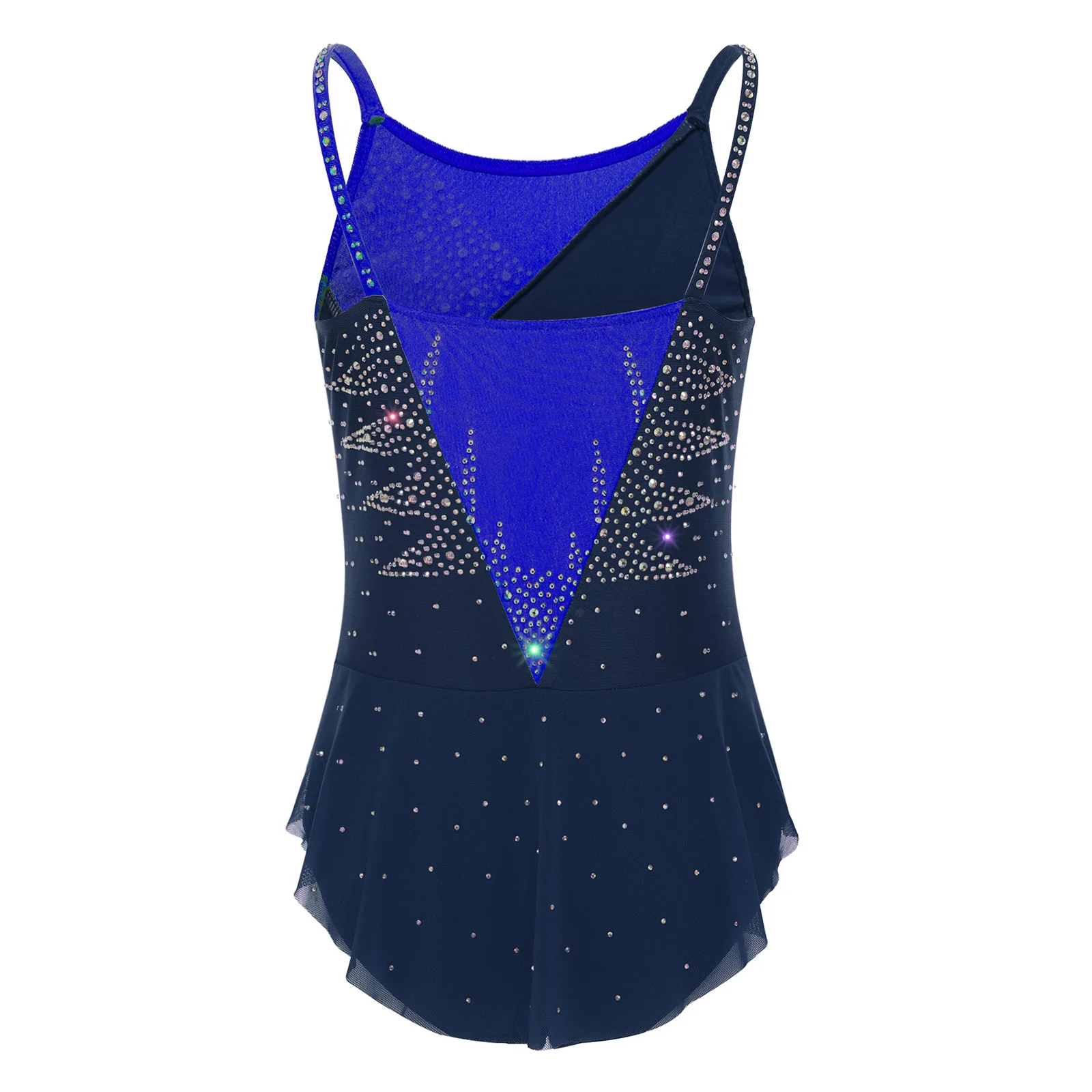 Rhythmic Gymnastics Leotatd Childs Spaghetti Straps Ruched Figure Skating Jumpsuits Kids Girls Sleeveless Ballet Dance Costume