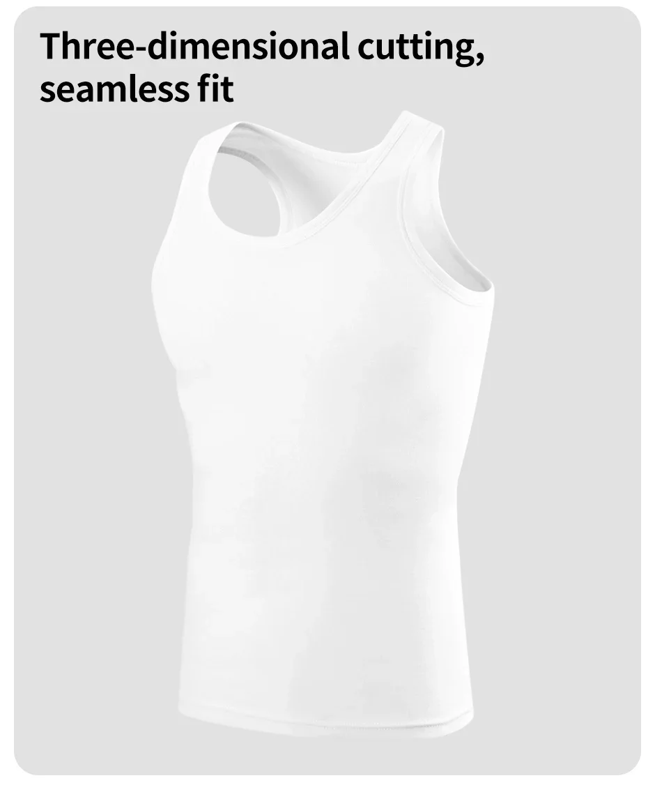 Men's Four Season Classic Black White And Gray Pure Cotton Casual Sports Vest Comfortable Running And Sweat Absorbing Base Shirt