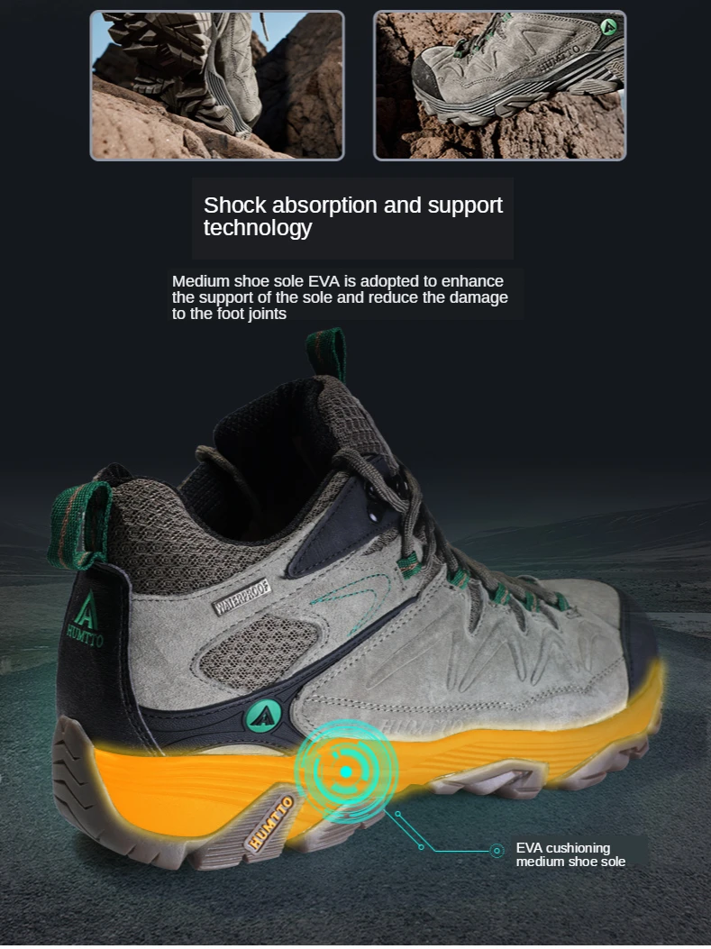 HUMTTO Hiking Shoes Men Winter Outdoor Sports Climbing Shoes Hunting Shoes Warm Women Trekking Sneakers Ankle Boots Tactical