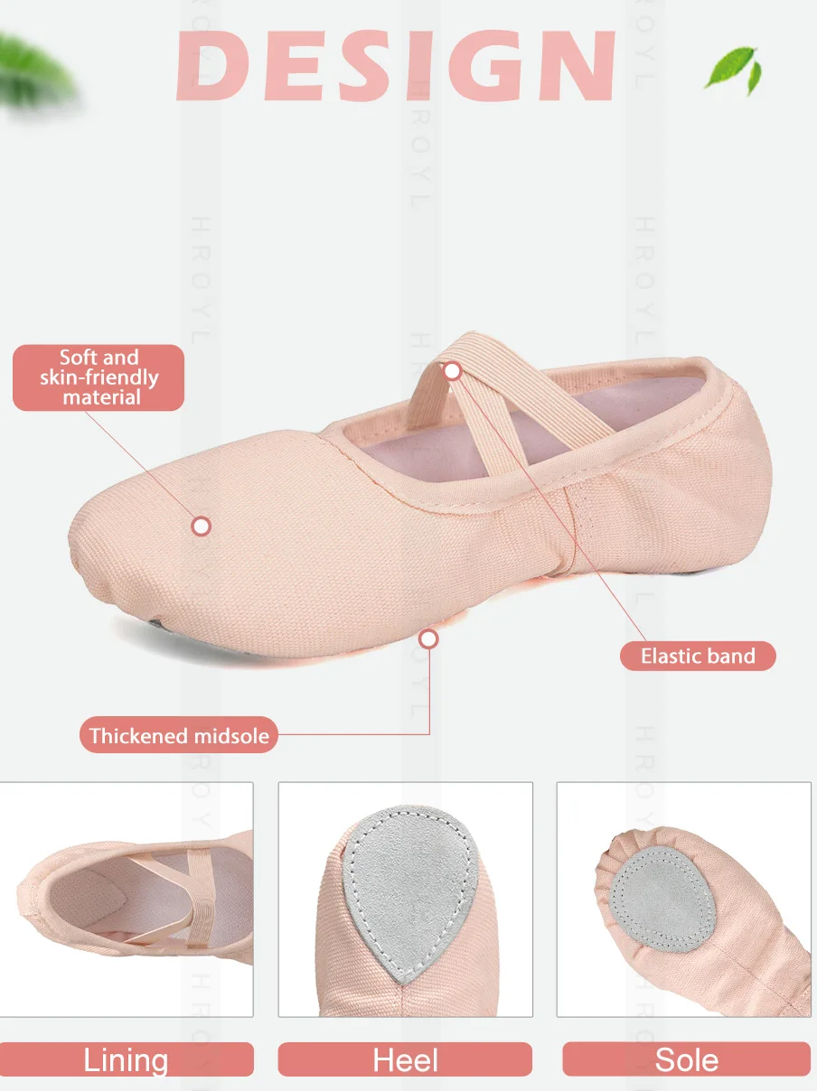 Girls Ballet Shoes For Woman Kids Ballet Slippers Women Ballet Flats Children Practise Dance Shoe Soft Sole Canvas Training Shoe