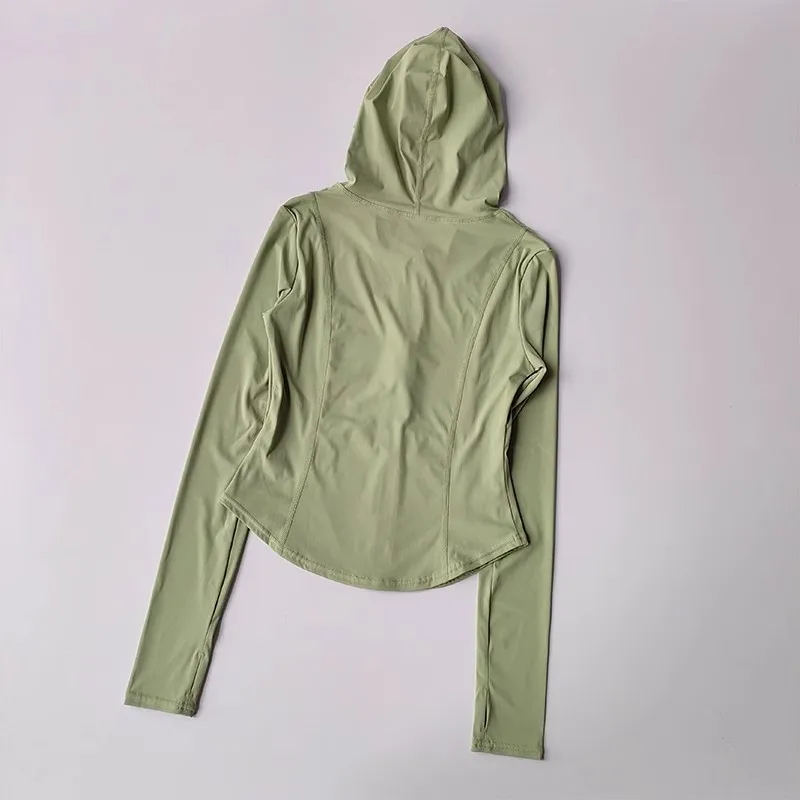 Women Hooded Running Jackets Cycling Coat Yoga Clothing Jogging Shirt Tights Thin Outdoor Sports Clothes Sportswear