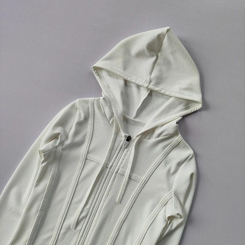 Women Hooded Running Jackets Cycling Coat Yoga Clothing Jogging Shirt Tights Thin Outdoor Sports Clothes Sportswear