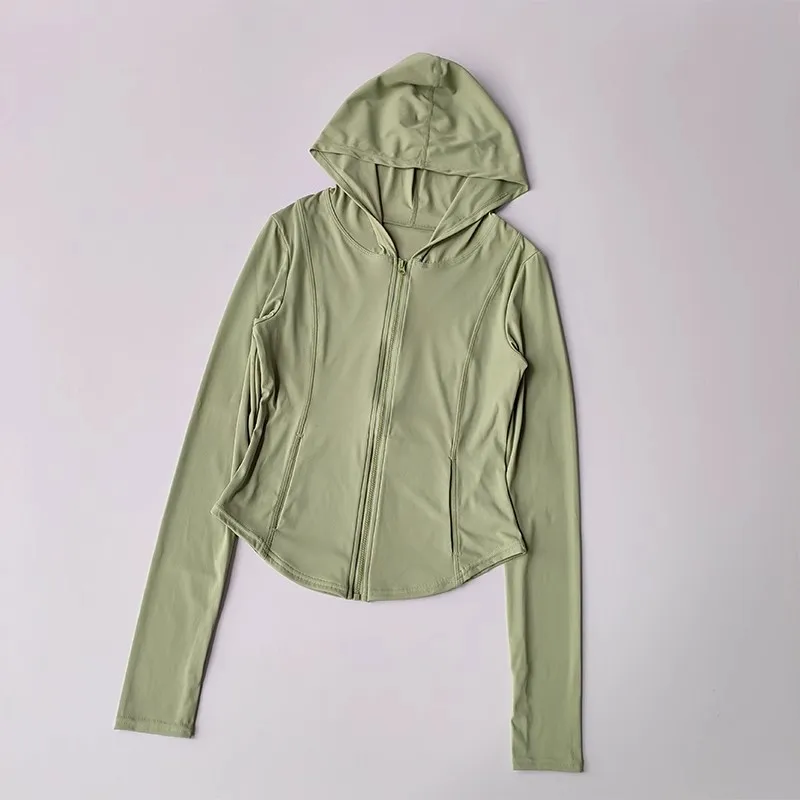 Women Hooded Running Jackets Cycling Coat Yoga Clothing Jogging Shirt Tights Thin Outdoor Sports Clothes Sportswear