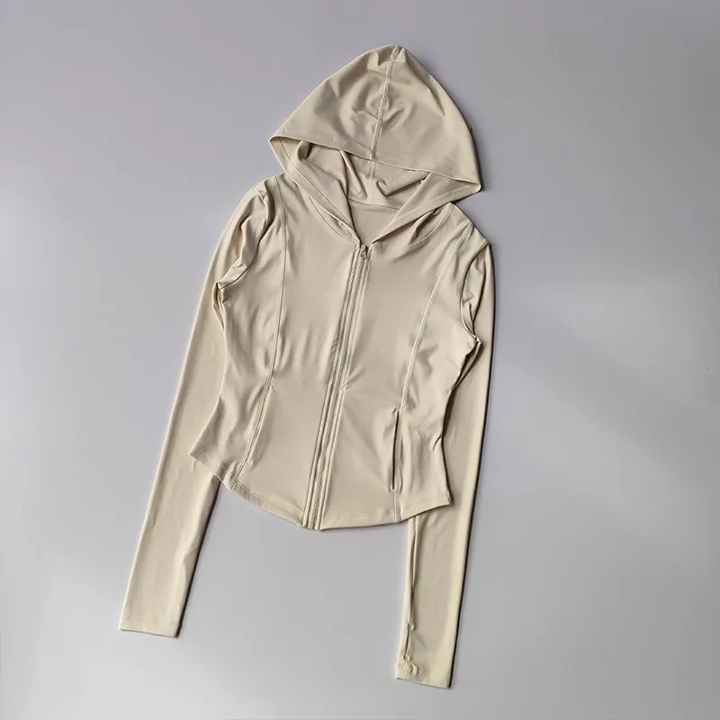Women Hooded Running Jackets Cycling Coat Yoga Clothing Jogging Shirt Tights Thin Outdoor Sports Clothes Sportswear