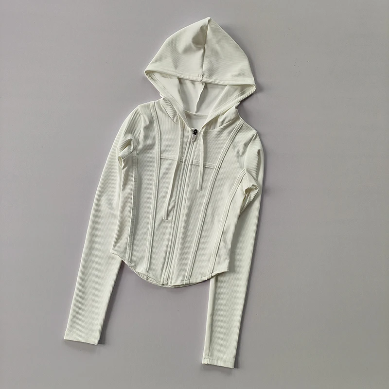 Women Hooded Running Jackets Cycling Coat Yoga Clothing Jogging Shirt Tights Thin Outdoor Sports Clothes Sportswear