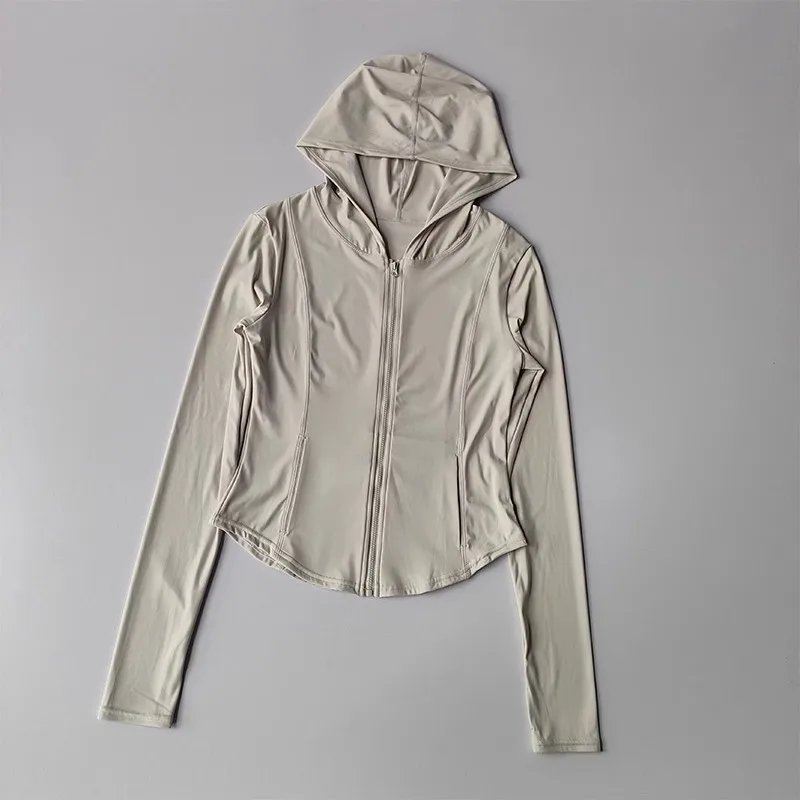 Women Hooded Running Jackets Cycling Coat Yoga Clothing Jogging Shirt Tights Thin Outdoor Sports Clothes Sportswear