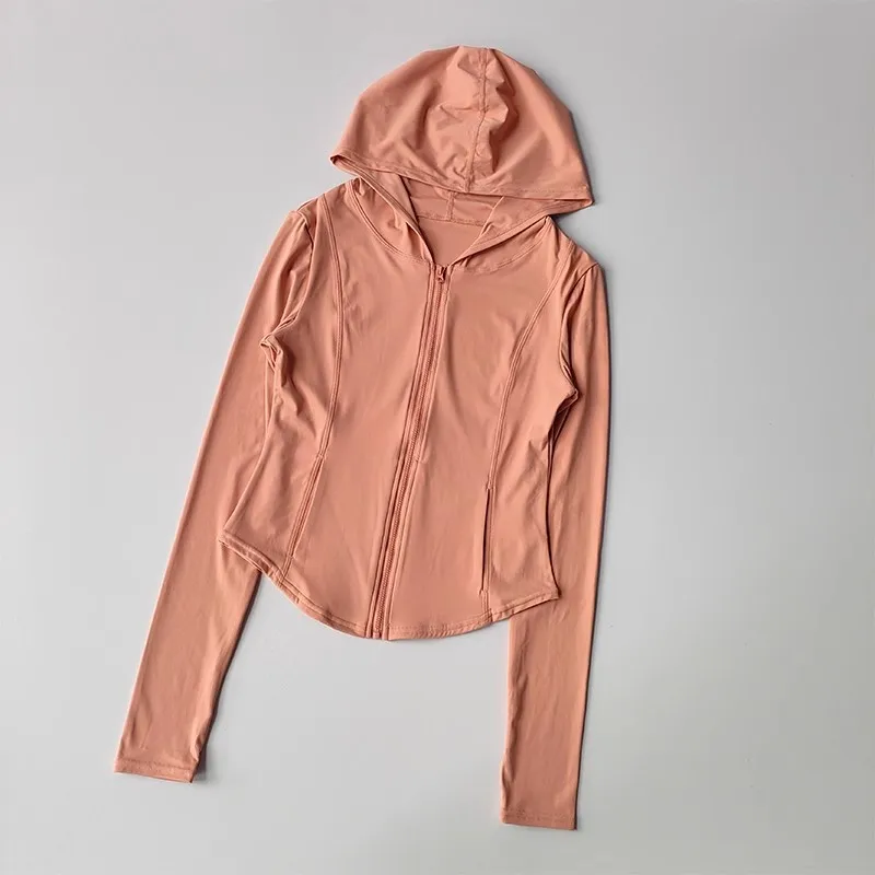 Women Hooded Running Jackets Cycling Coat Yoga Clothing Jogging Shirt Tights Thin Outdoor Sports Clothes Sportswear