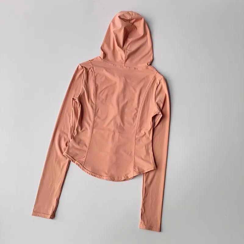 Women Hooded Running Jackets Cycling Coat Yoga Clothing Jogging Shirt Tights Thin Outdoor Sports Clothes Sportswear