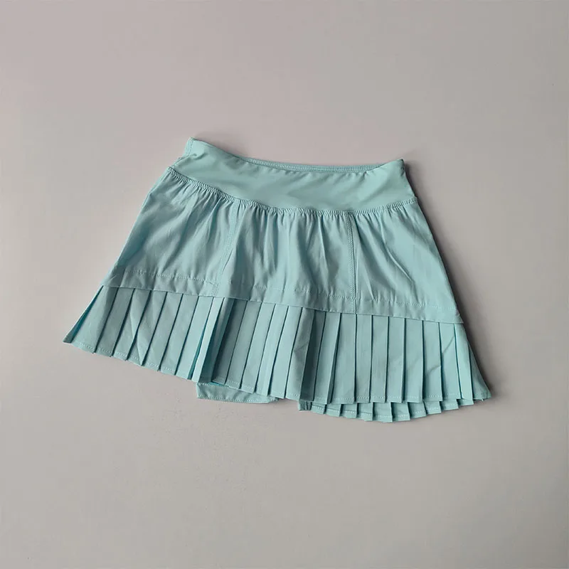 High Waisted Sports Short Skirt Summer New Style Cool Anti Glare Including Lined Shorts Fitness Yoga Quick Drying Pleated Skirt