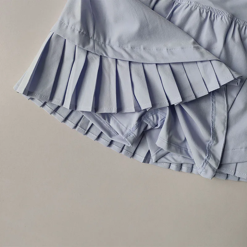 High Waisted Sports Short Skirt Summer New Style Cool Anti Glare Including Lined Shorts Fitness Yoga Quick Drying Pleated Skirt