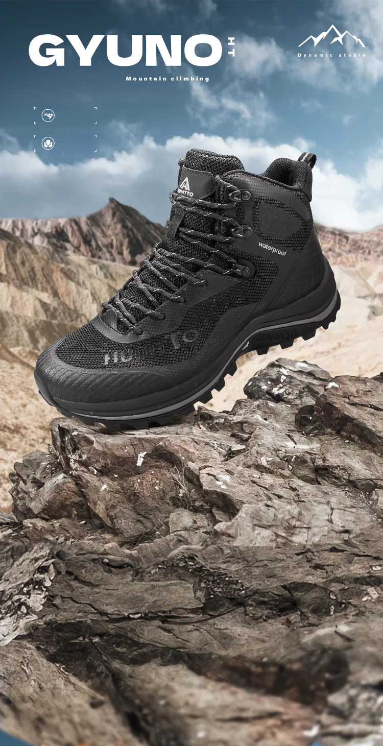 HUMTTO Trainers Outdoor Trekking Shoes Men Breathable Hiking Boots for Man Winter Men's Sports Shoes Rubber Safety Work Sneakers