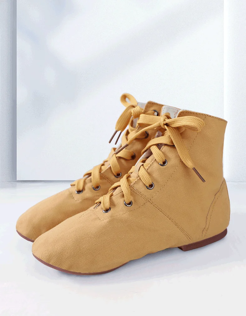 Jazz Shoes Canvas Jazz Dancing Shoes Ankel Length Dance Boots Split Sole Shoes For Girls Kids Adults Children China Size 26-45