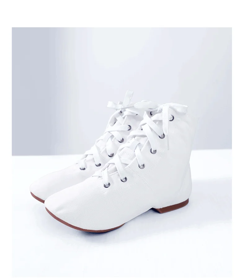 Jazz Shoes Canvas Jazz Dancing Shoes Ankel Length Dance Boots Split Sole Shoes For Girls Kids Adults Children China Size 26-45