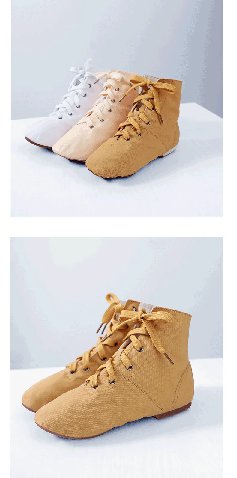 Jazz Shoes Canvas Jazz Dancing Shoes Ankel Length Dance Boots Split Sole Shoes For Girls Kids Adults Children China Size 26-45