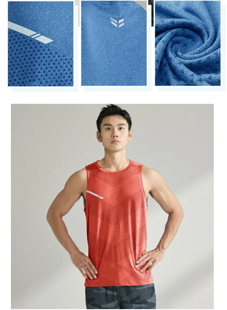 Men's Summer Quick-drying Fitness Clothing Summer Cool Beach Travel Undershirt Fashion Gym Running Tank Tennis Jerseys Sports