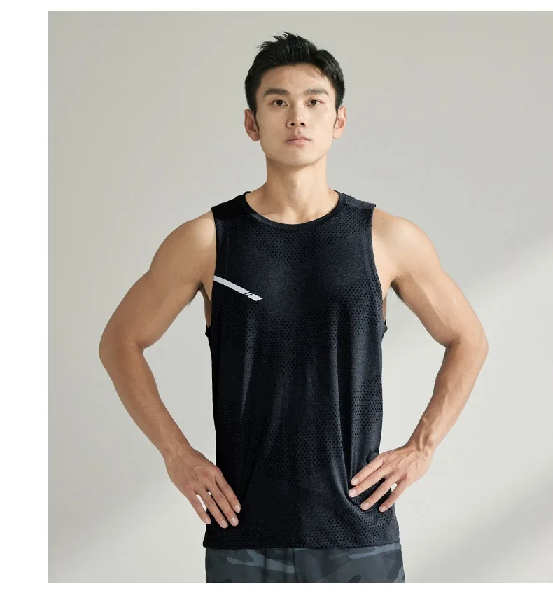 Men's Summer Quick-drying Fitness Clothing Summer Cool Beach Travel Undershirt Fashion Gym Running Tank Tennis Jerseys Sports