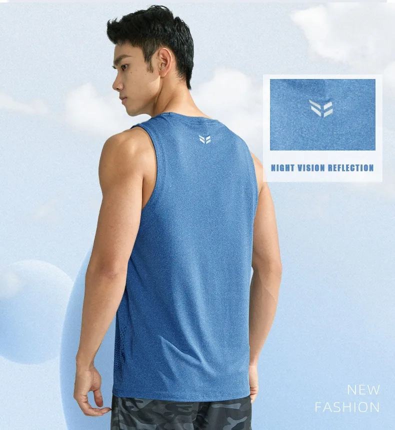Men's Summer Quick-drying Fitness Clothing Summer Cool Beach Travel Undershirt Fashion Gym Running Tank Tennis Jerseys Sports