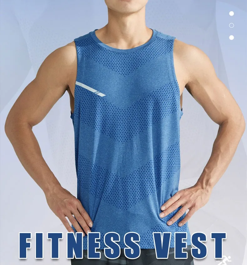 Men's Summer Quick-drying Fitness Clothing Summer Cool Beach Travel Undershirt Fashion Gym Running Tank Tennis Jerseys Sports