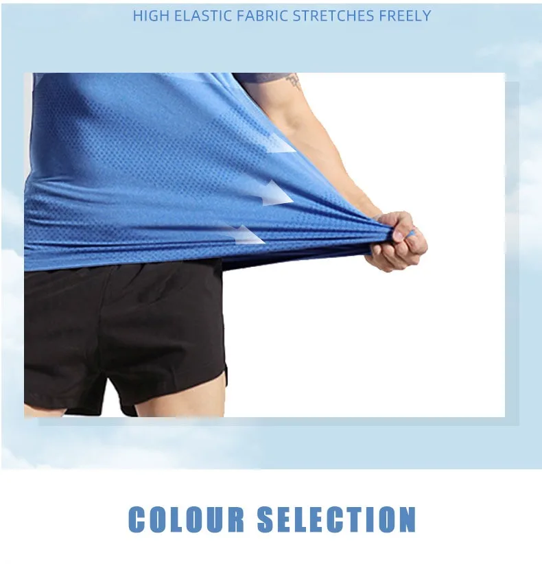 Men's Summer Quick-drying Fitness Clothing Summer Cool Beach Travel Undershirt Fashion Gym Running Tank Tennis Jerseys Sports