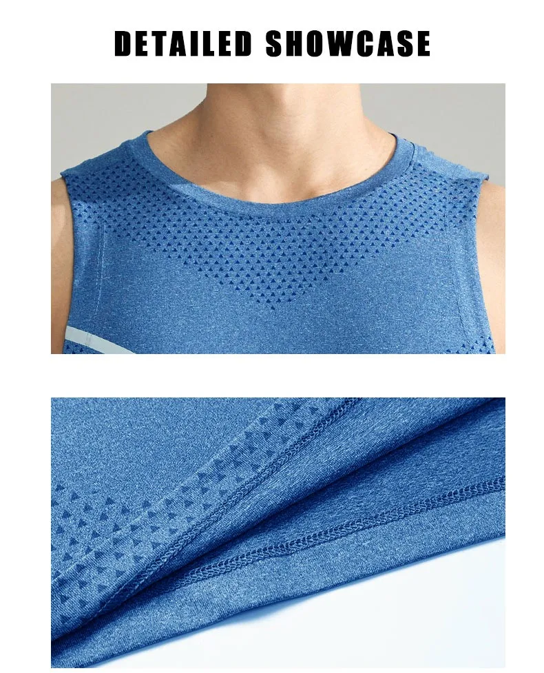 Men's Summer Quick-drying Fitness Clothing Summer Cool Beach Travel Undershirt Fashion Gym Running Tank Tennis Jerseys Sports