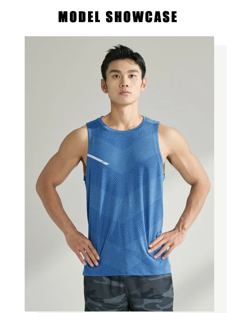 Men's Summer Quick-drying Fitness Clothing Summer Cool Beach Travel Undershirt Fashion Gym Running Tank Tennis Jerseys Sports