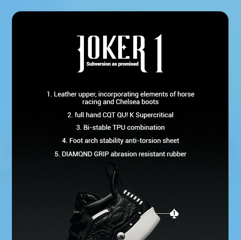 361 Degrees Joker 1 Men's Basketball Shoes High-top Breathable Shock-Absorbing Non-slip Wear-resistant Male Sneakers 672511104F