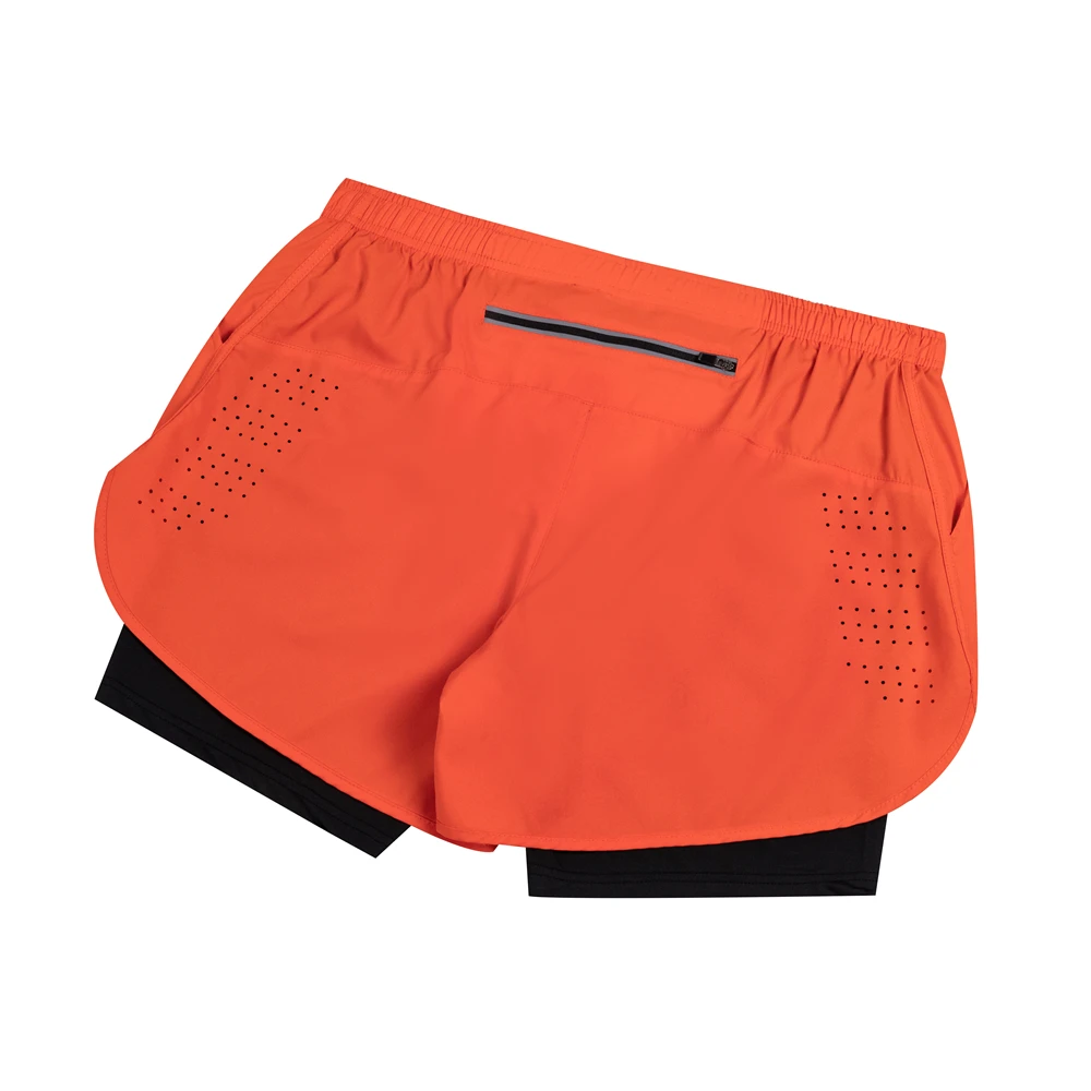 New Men's Running Shorts Fitness Quick-drying Black Double Layer Shorts Men Sport Workout Training Bodybuilding Short Pants