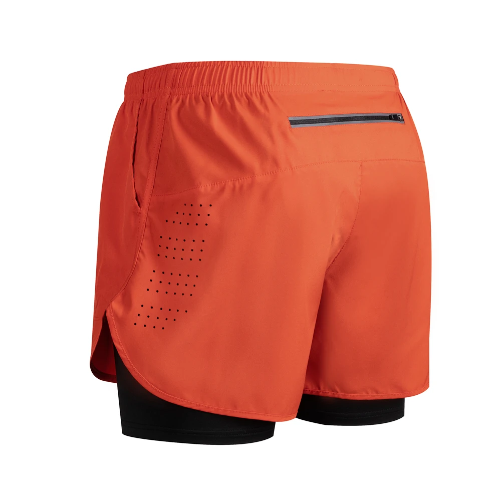 New Men's Running Shorts Fitness Quick-drying Black Double Layer Shorts Men Sport Workout Training Bodybuilding Short Pants