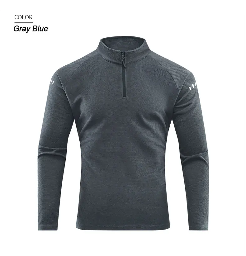 Running Long Sleeve T-shirt Reflective Men Sportswear Breathable Black Coat Gym Jogging Male Gym Fitness Spring Autumn Clothing