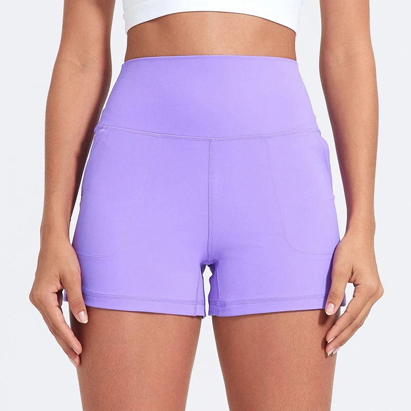 Casual Yoga Shorts Pocket Short High Waist Running Shorts Gym Exercise Running Fitness Tennis Sports Shorts