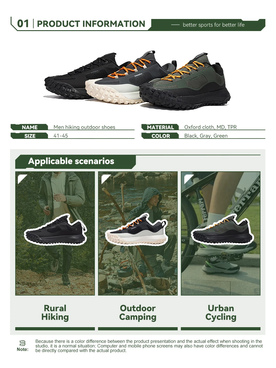 Baasploa Men Hiking Shoes High Quality Comfort Soft Waterproof Male Trekking Sneakers Resistant Non-slip Outdoor Climbing Shoes