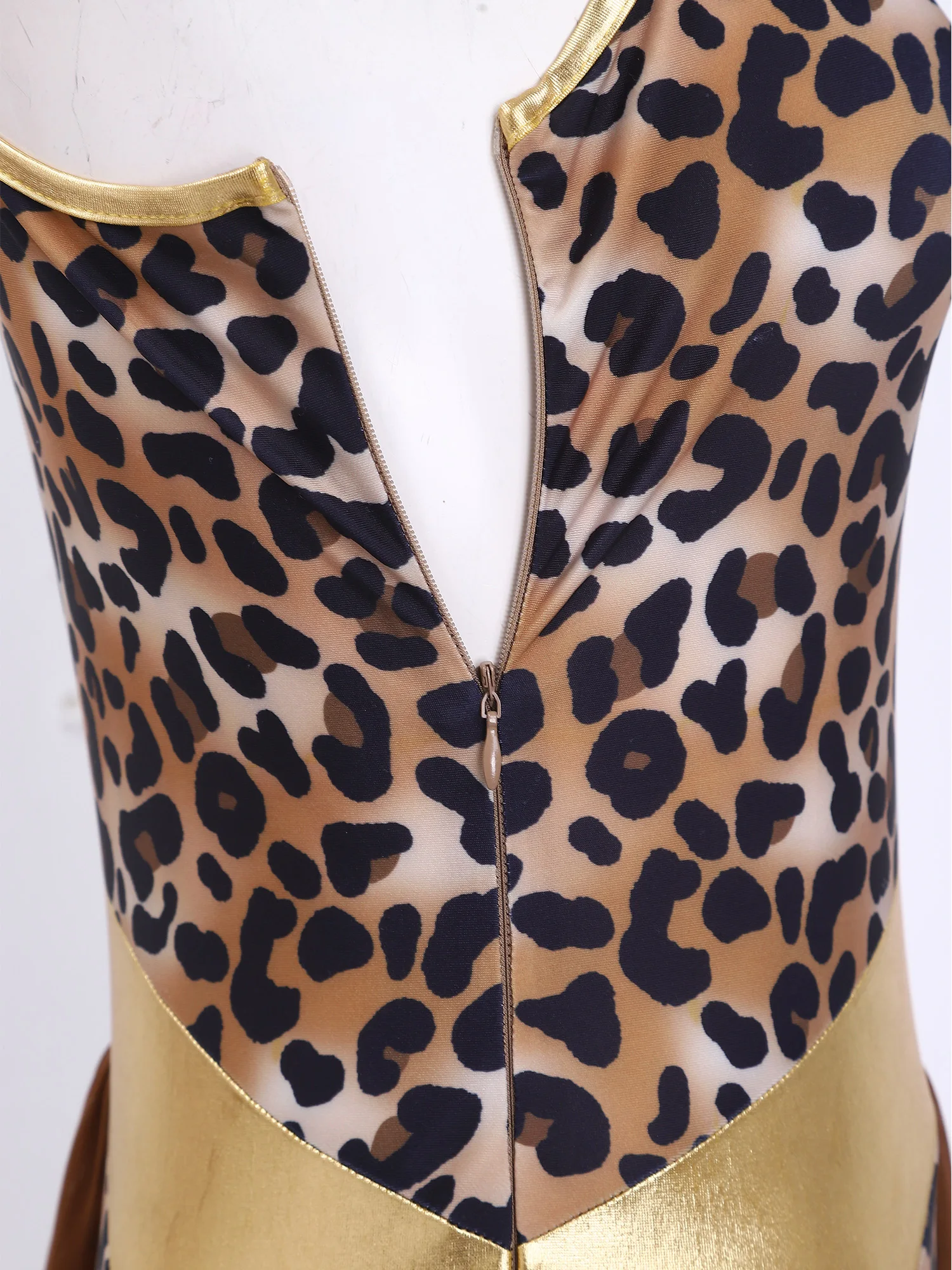 Women One Shoulder Leopard Caveman Gymnastics Ballet Dance Leotard Halloween Carnival Cavewoman Primitive Tribe Dress Up Costume