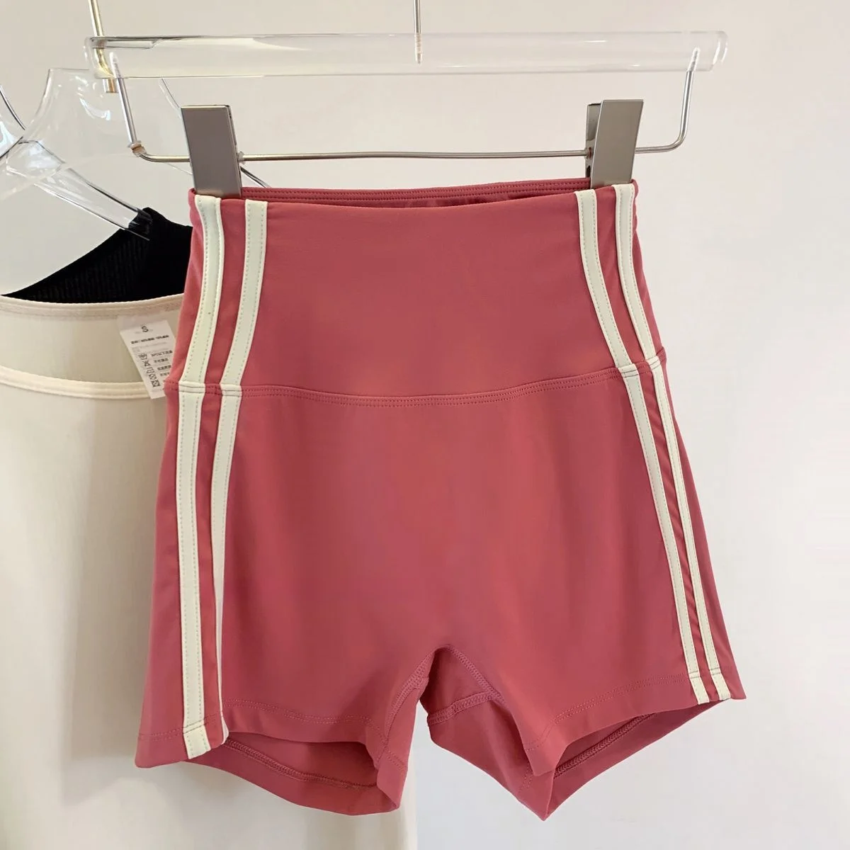 Contrast Striped Side Cycling Shorts Active Wear Women Skinny Biker Shorts 2025 Summer Fitness Casual Black Shorts