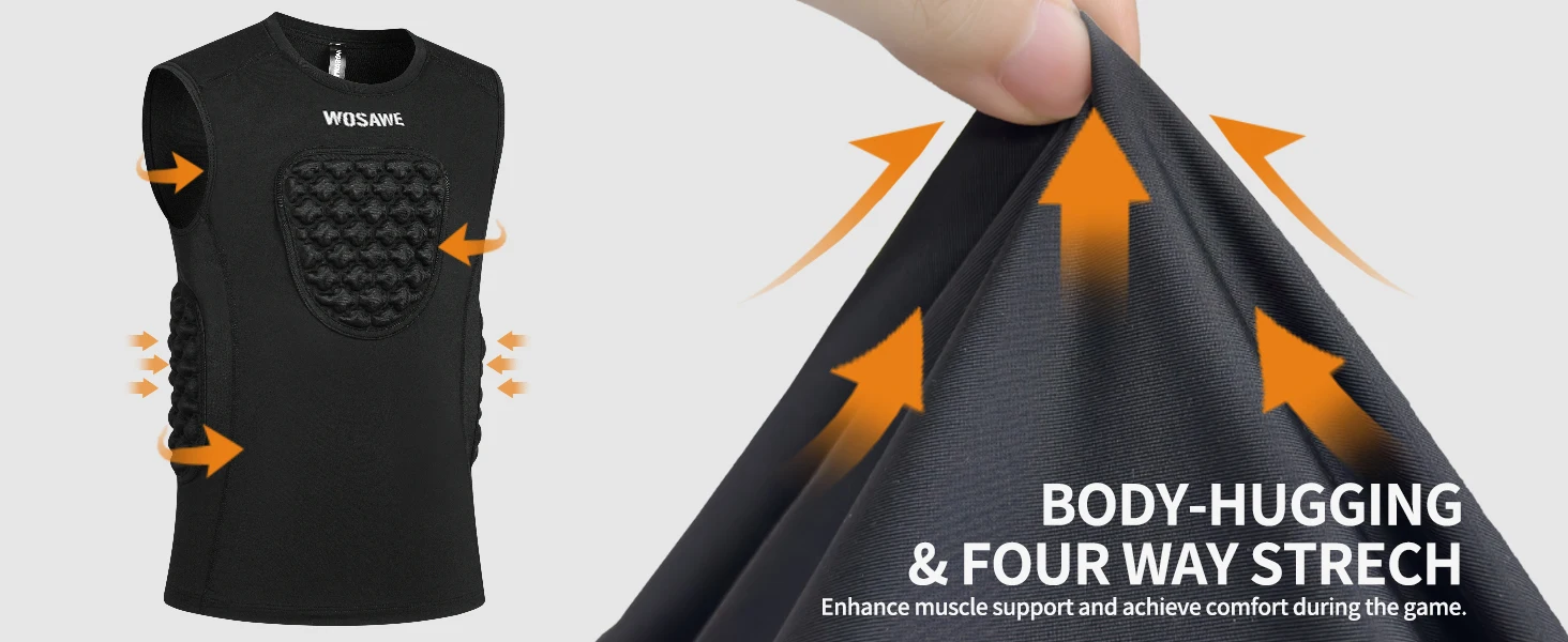 WOSAWE Youth Football Chest Padded Shirt Youth Kids Boys Padded Compression Shirt Vest Youth Boys Baseball Basketball Vest