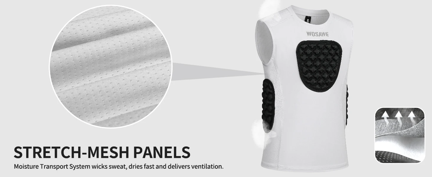 WOSAWE Youth Football Chest Padded Shirt Youth Kids Boys Padded Compression Shirt Vest Youth Boys Baseball Basketball Vest