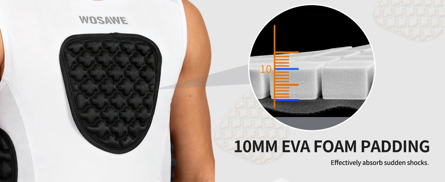 WOSAWE Youth Football Chest Padded Shirt Youth Kids Boys Padded Compression Shirt Vest Youth Boys Baseball Basketball Vest