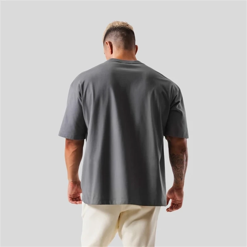 LYFT 100% Cotton Men's Gym T-Shirt Loose Fit Short Sleeve Sport Fitness Running Workout Training Shirt in Sizes M to XXXL