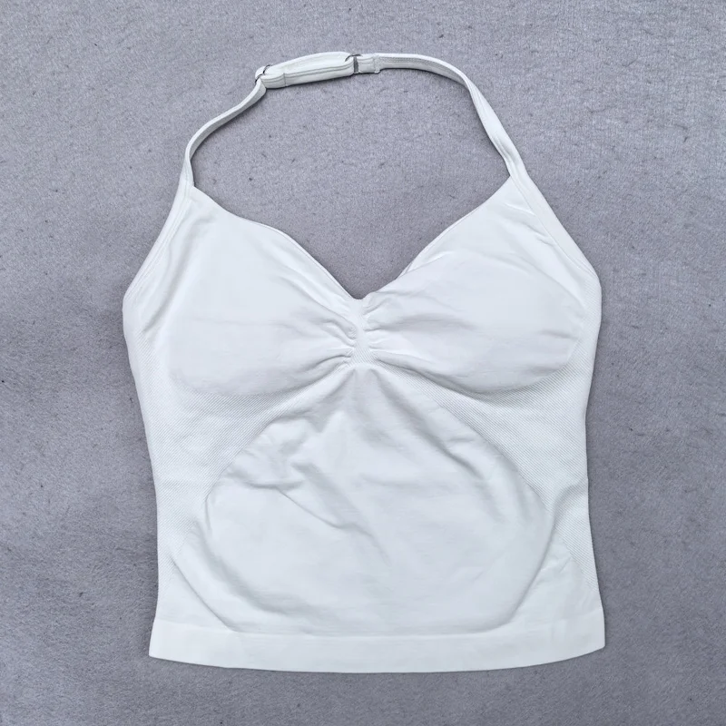 Seamless Yoga Set Women 2Pcs Padded Halter Tank Top Scrunch Butt Lifting Gym Leggings Set Woman Sportswear Workout Clothes