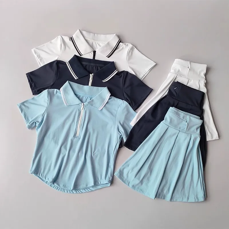 Women's Slim Fit 2-Piece Sports Tennis Set Polo Sports Suit Stretchy Workout Golf Badminton Training Outfit Slim Fit Tracksuits