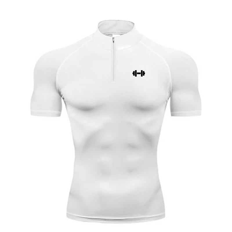 Compression Shirts Men Running Short Sleeve T-shirts Gym Clothes Summer Tight Fitness T Shirt Quick Dry Muscle Polo Shirt