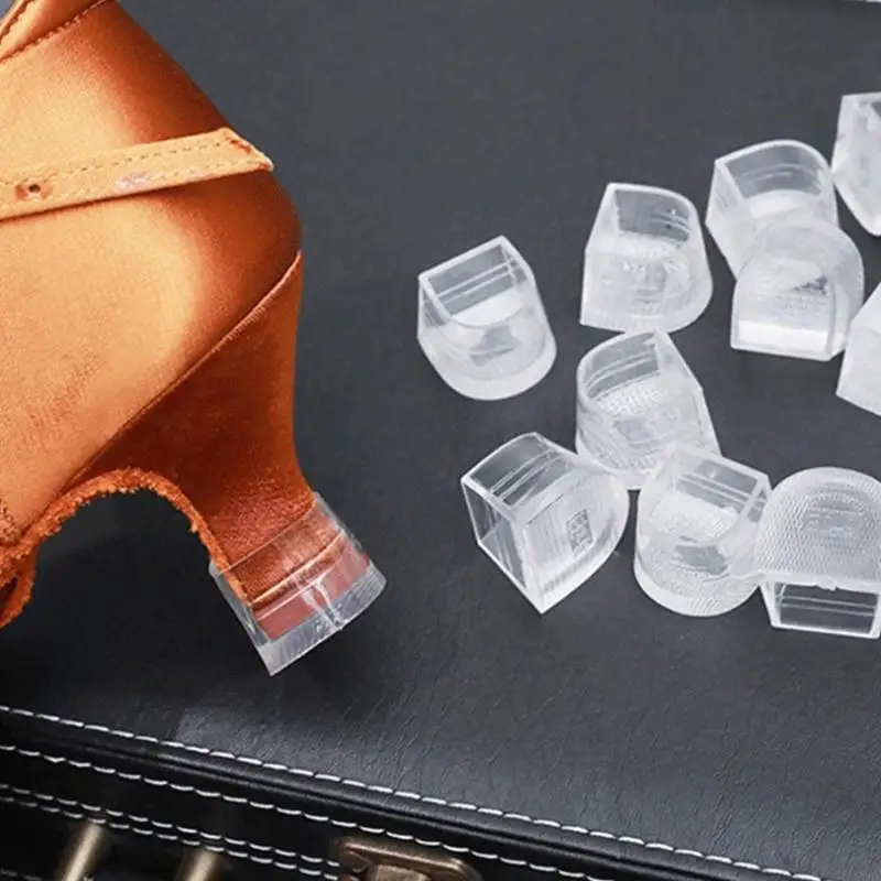 2 Pcs Silicone Heel Stoppers High Heel Protectors Heel Savers Heel Caps Latin Stilettos Dancing Cover for Woman Female 69HD