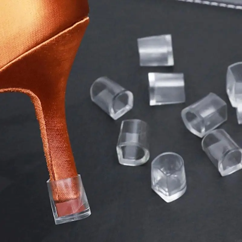 2 Pcs Silicone Heel Stoppers High Heel Protectors Heel Savers Heel Caps Latin Stilettos Dancing Cover for Woman Female 69HD