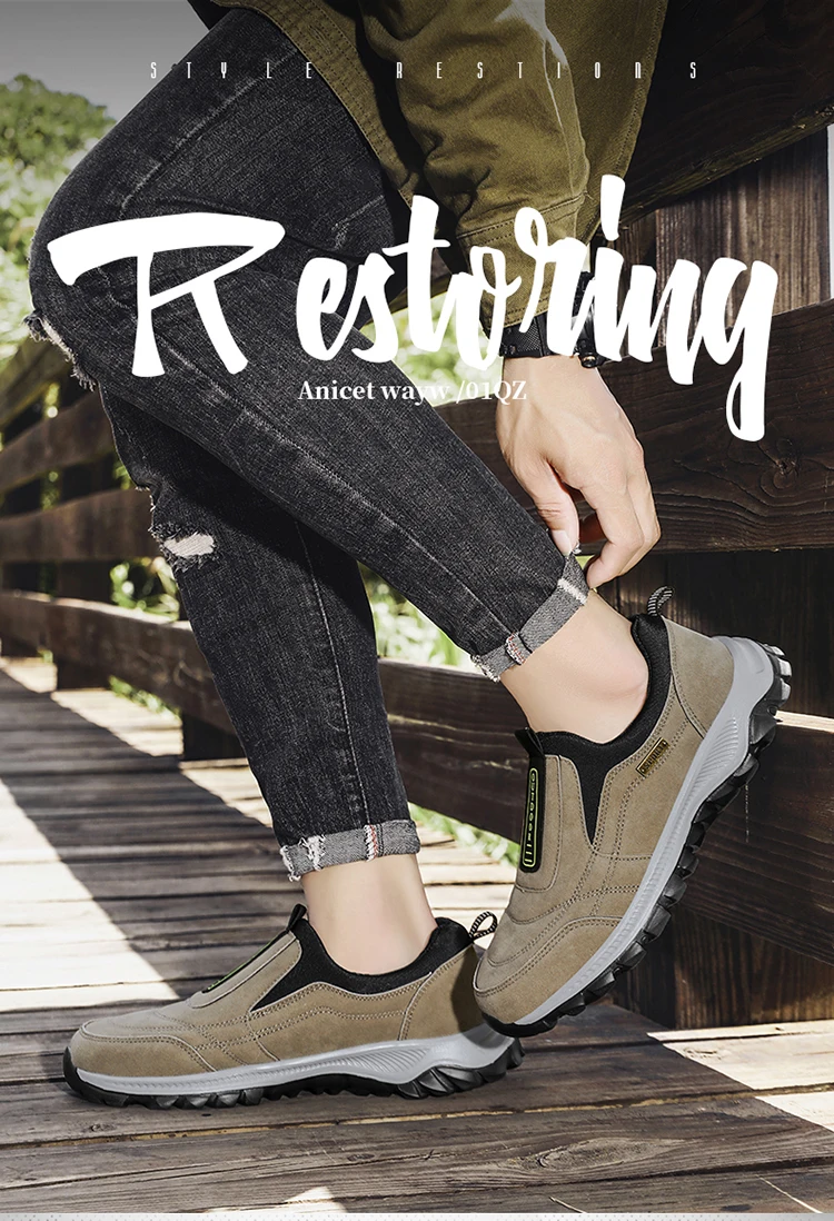 Men's Walking Shoes High-Quality Lightweight Non-Slip Outdoor Sports Shoes Comfortable Fashionable Hiking Shoes Loafers For Men