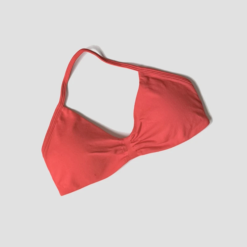 Women Halter Sports Bra Push Up Strappy Sexy Open Back Gym Crop Top Padded Seamless Workout Yoga Tank Tops