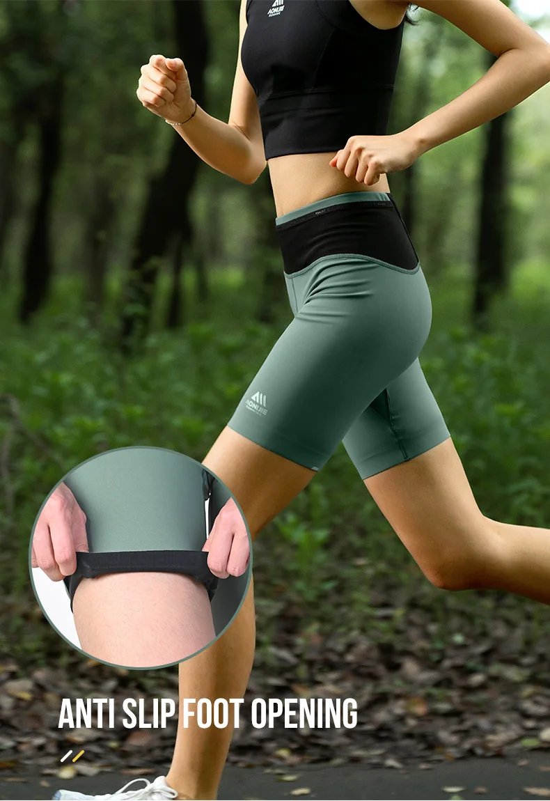 AONIJIE FW5149 Women Female Sports Skinny Midpants Quick Drying Compression Shorts With Multiple Pockets For Running Gym Cycling
