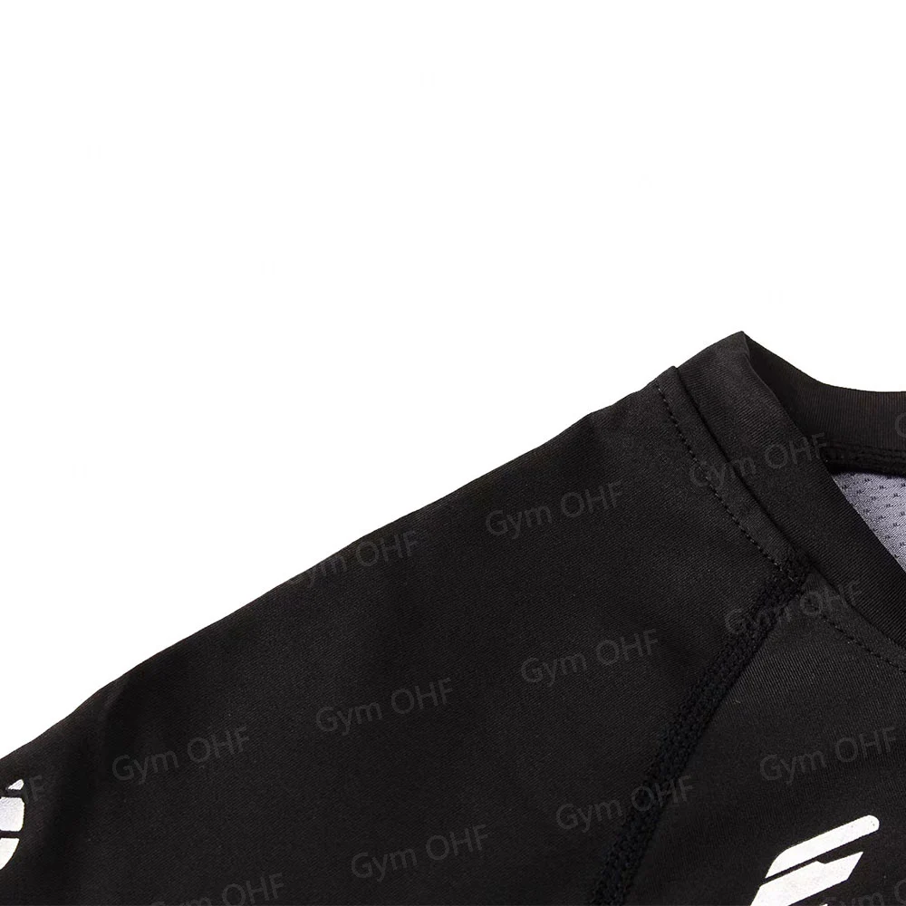 MMA Compression Shirt Men Running T-Shirt Long Sleeve Outdoor Fitness Second Skin Quick Dry Gym Top Breathable Black Sportswear