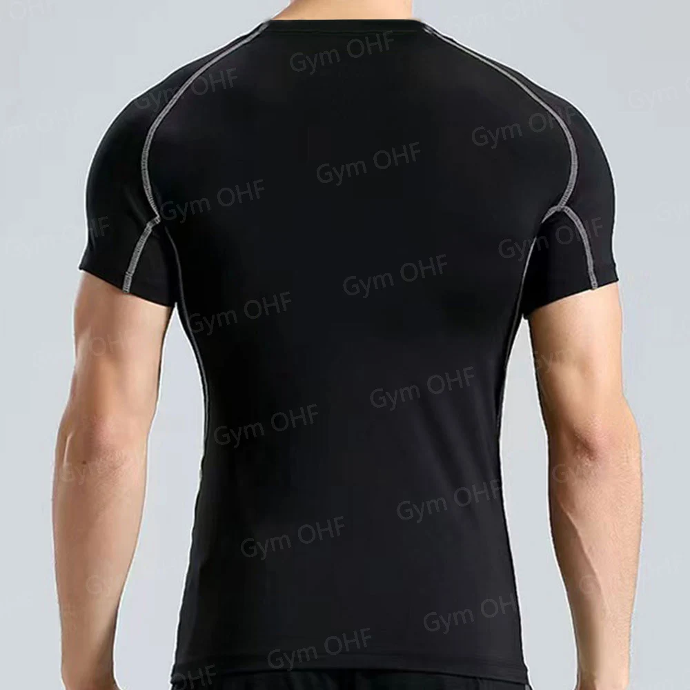 MMA Compression Shirt Men Running T-Shirt Long Sleeve Outdoor Fitness Second Skin Quick Dry Gym Top Breathable Black Sportswear