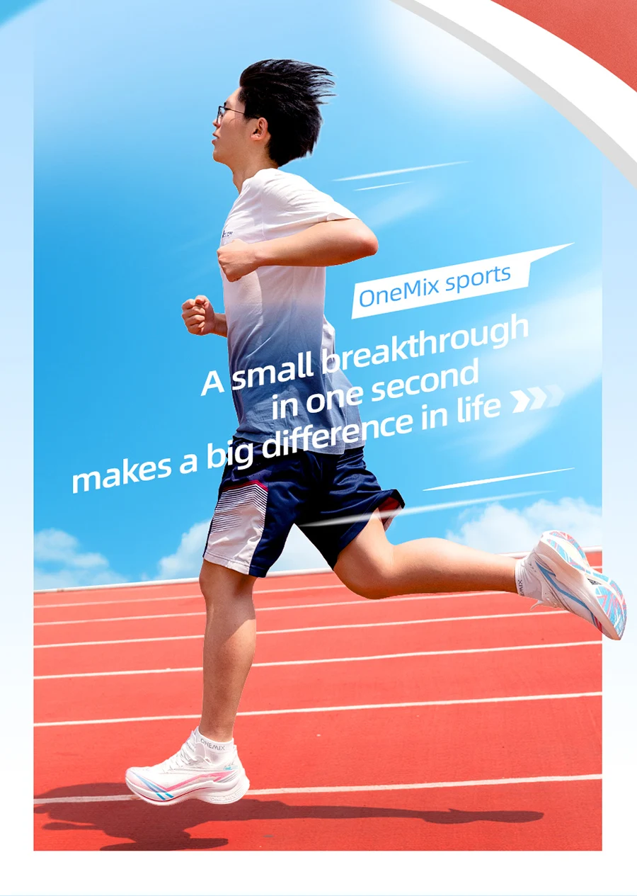 ONEMIX Nylon Carbon Fiber Running Shoes for Men Marathon Shoes Breathable Ultra Light Track Field Kilometer Race Running Sneaker