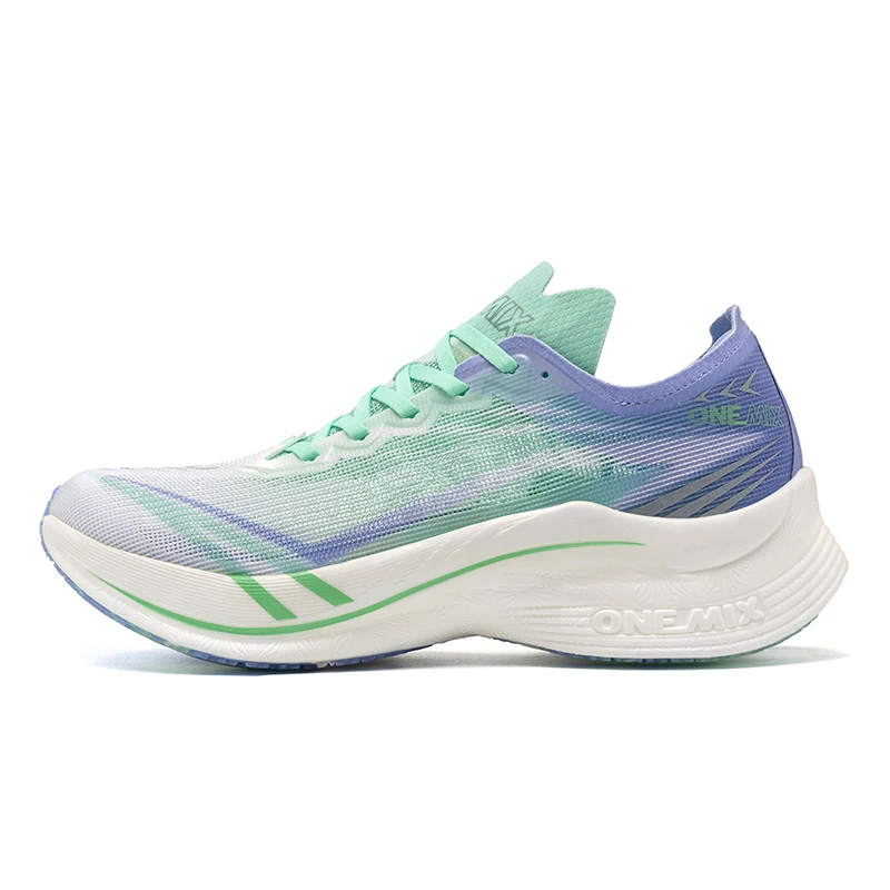 ONEMIX Nylon Carbon Fiber Running Shoes for Men Marathon Shoes Breathable Ultra Light Track Field Kilometer Race Running Sneaker